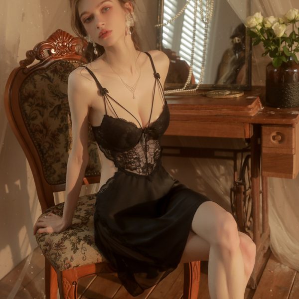 Spaghetti - strap Lace Nightgown